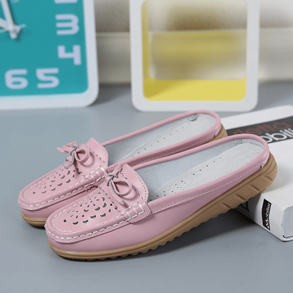 US Size 5-12 Women Casual Soft Hollow Flats Slippers