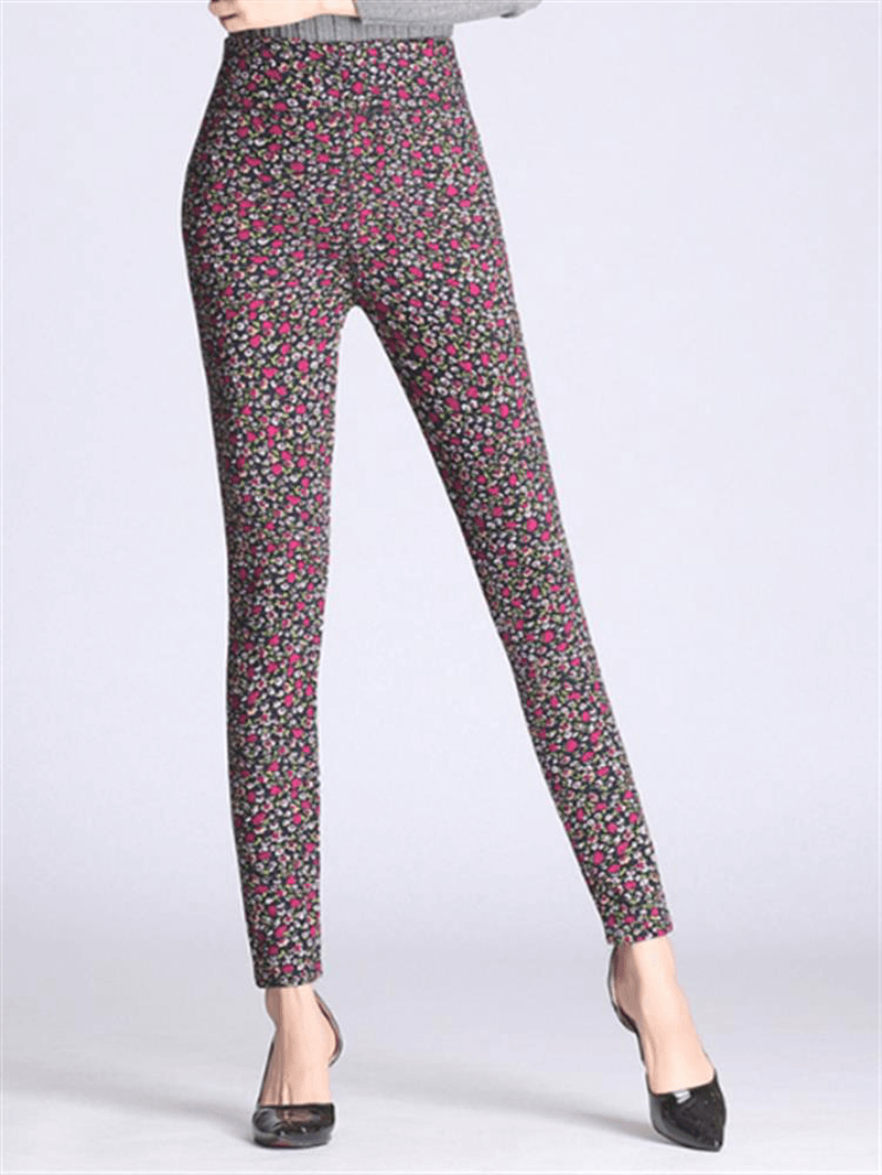 Floral Printed Slim Stretch Thicken Leggings