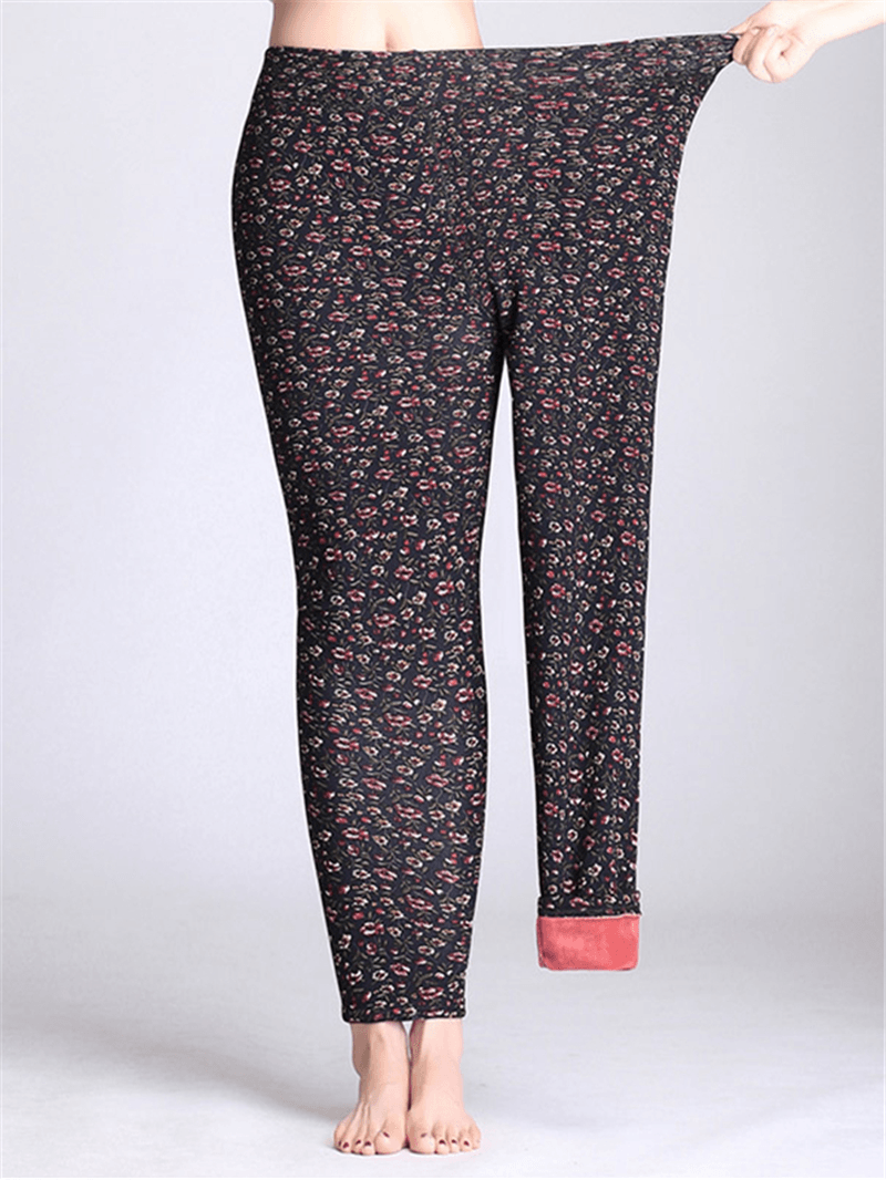 Floral Printed Slim Stretch Thicken Leggings