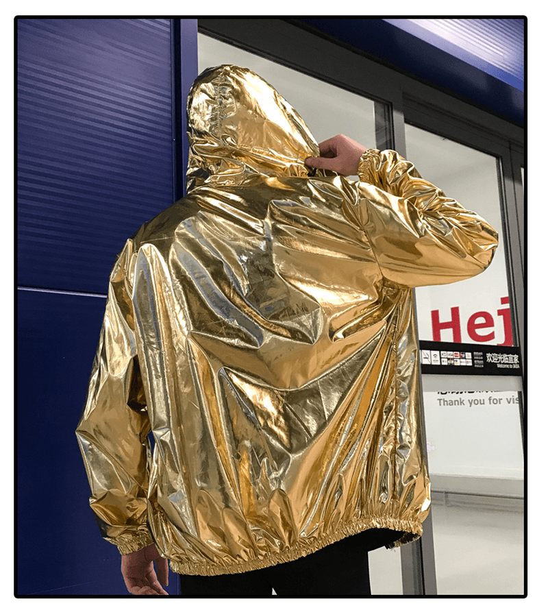 Gold and Silver Reflective Laser Show Shiny Jacket