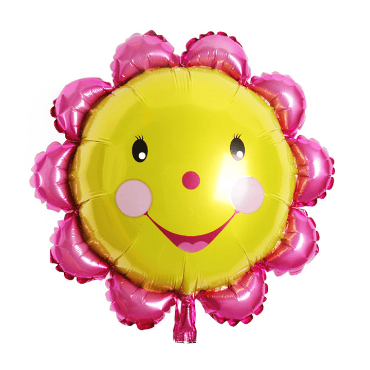 23 Inch Aluminum Foil Sunflower Balloon Smiling Face Balloons Birthday Party Decoration