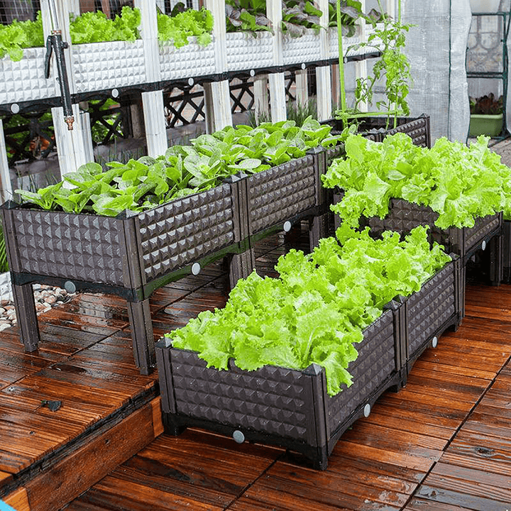 Double Layer Planting Box Plastic Rattan Grow Vegetables for Outdoor