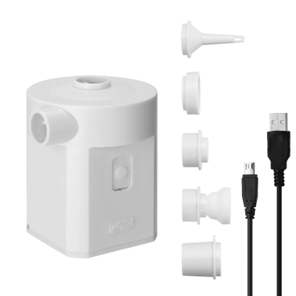 Poetable USB Recharging Air Pump Small Size Home Household Four Nozzles Mini Air Pump for Inflating