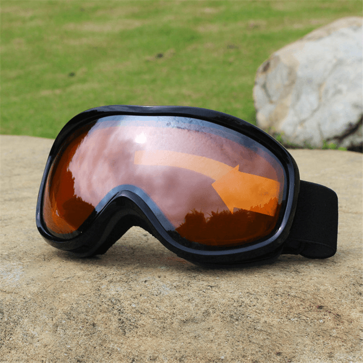 Unisex Double-Layer Ski Goggles Large Field of View Spherical Professional Dual-Lens Anti-Fog Windproof Goggles