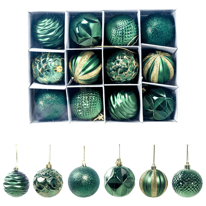 12Pcs 50Mm Christmas Tree Ball Baubles Decoration Xmas Hanging Party Ornaments