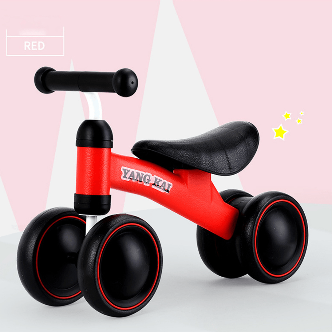 4 Wheels Kids Toddler No Pedal Bike Tricycle Bicycle Beginner Training Balance Bike Outdoor Cycling