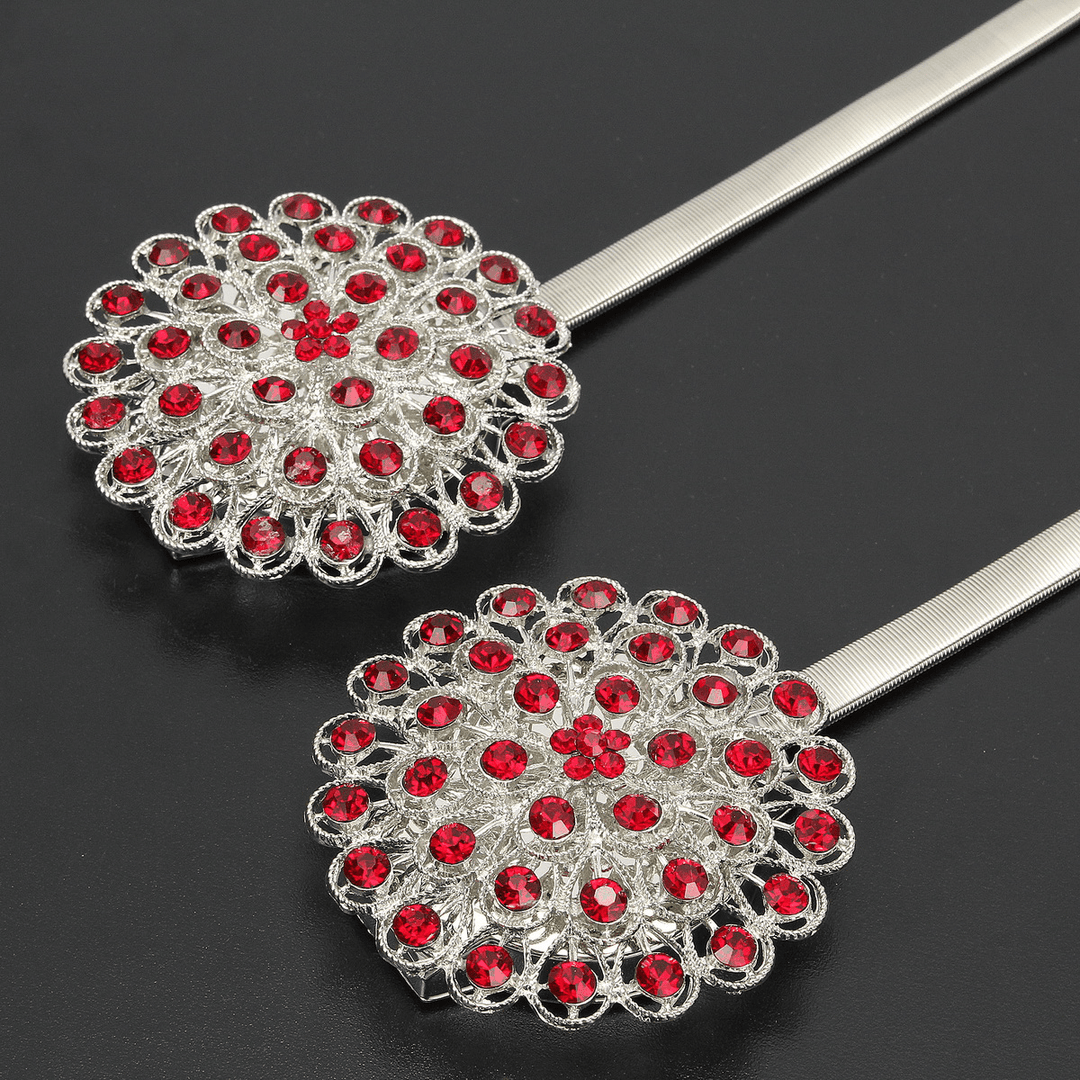 Pair of Magnetic Curtain Tiebacks Crystal Tie Backs Buckle Clip Holdbacks Room Decor