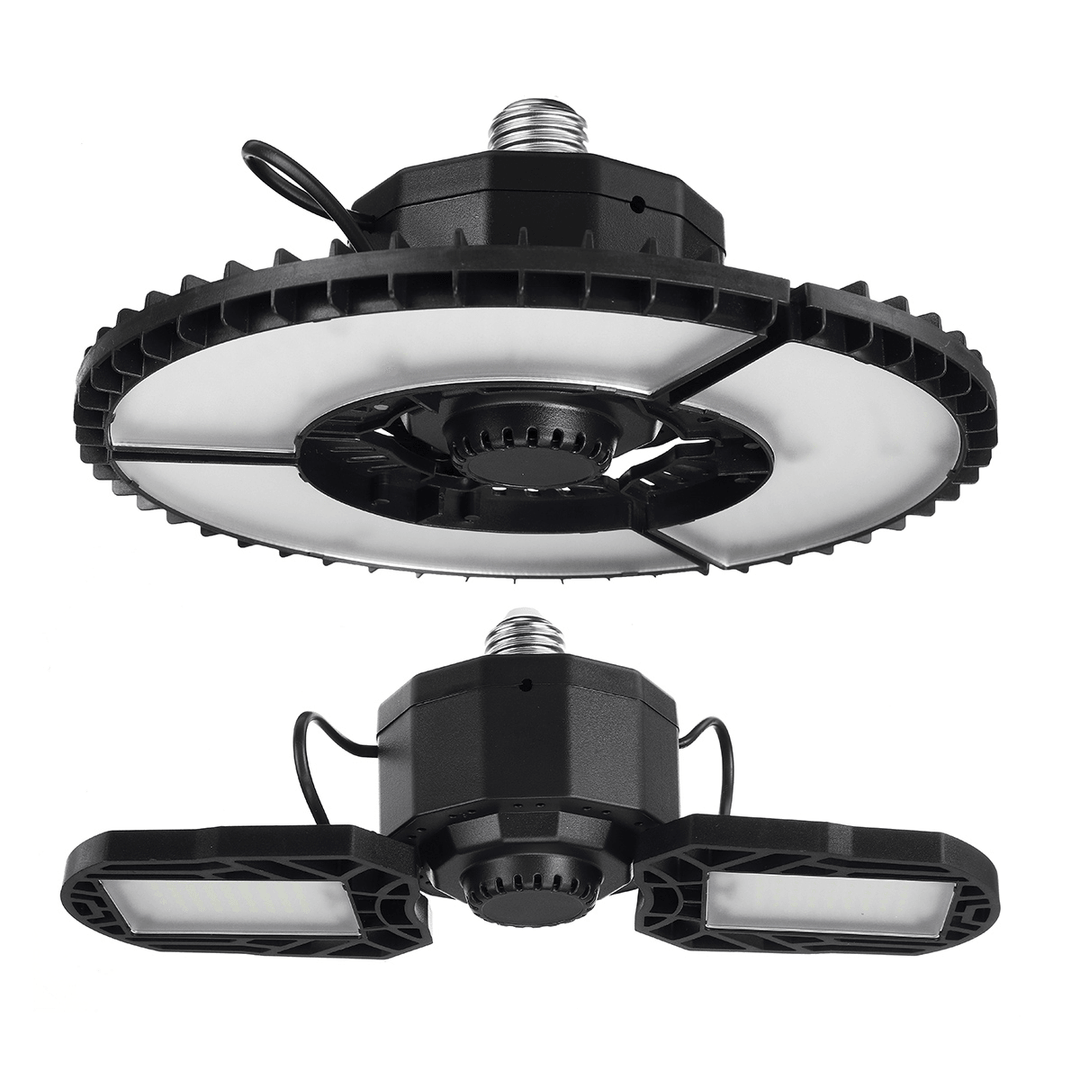 45W/60W Foldable Camping Light LED High Bay Light UFO Garage Ceiling Light Warehouse Light for Garage Utility Room Parking Area