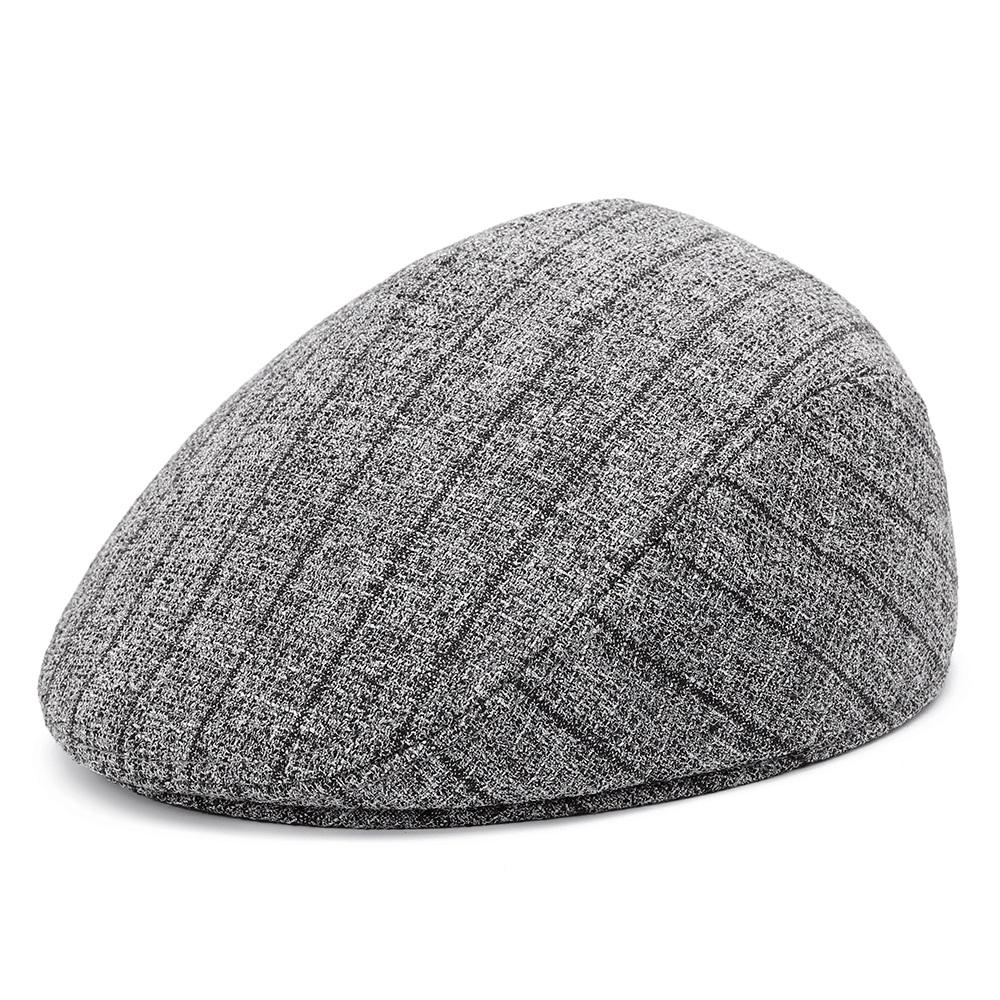 S/M/L Stripe Dad Casual Middle-Aged Beret Hat Comfortable Linen Old Man Forward Caps - MRSLM