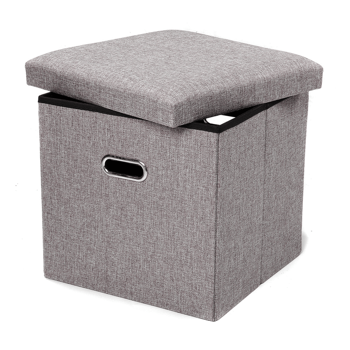 Folding Storage Box Stool Multifunctional Sofa Ottoman Footrest Footstool Square Chair for Home Office