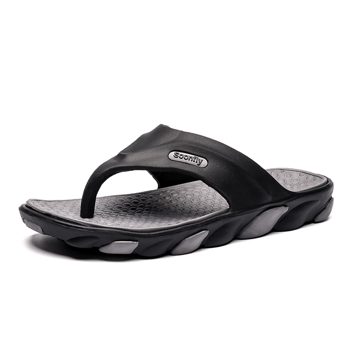 Men Breathable Soft Bottom Non Slip Comfy Beach Flip Flops Casual Slippers