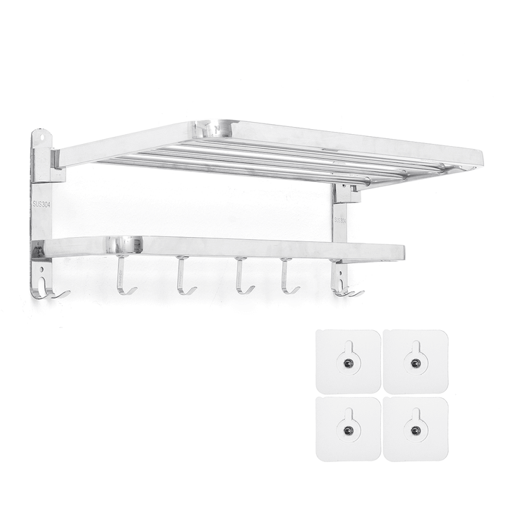 Stainless Steel Bathroom Towel Holder Organizer Wall Mounted Towel Rack Home Hotel Wall Shelf for Bathroom Storage