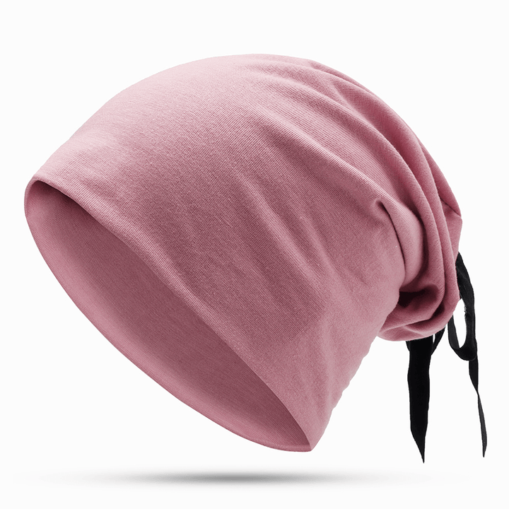 Women Summer Plain Color Turban Hat Casual Bow Skullcap Beanie Caps - MRSLM