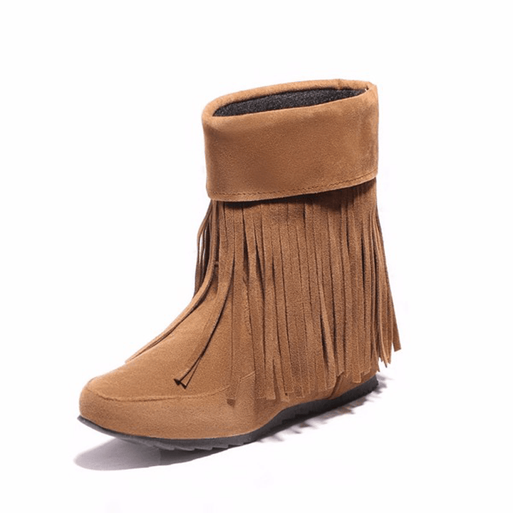 US Size 5-12 Women Suede Boot Outdoor Casual Fashion Tassels Comfortable Short Boots