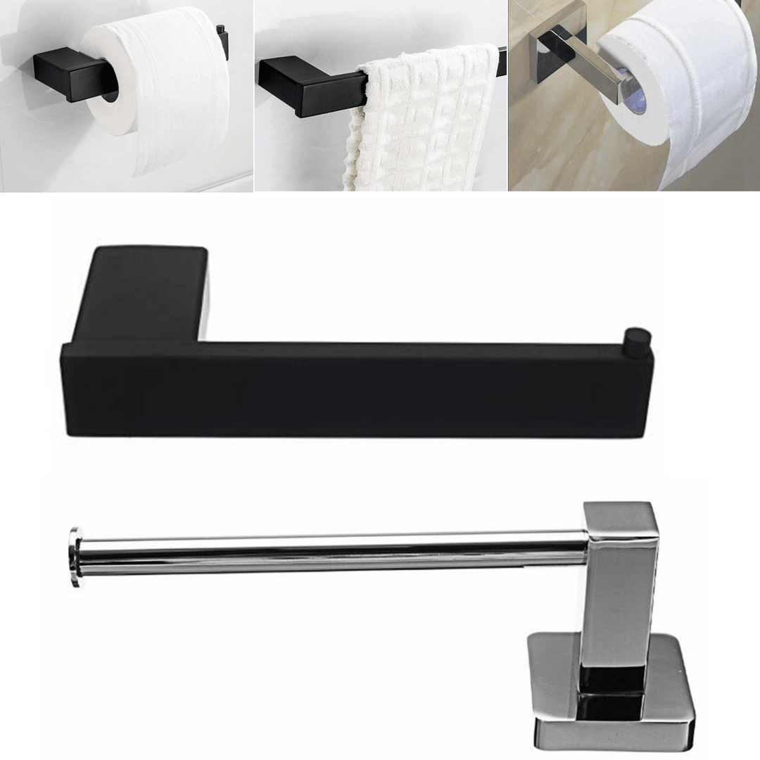 Chrome Stainless Steel Bathroom Toilet Paper Roll Holder Wall Rack Towel Bracket