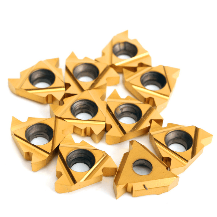 Drillpro 10Pcs 16ER AG60 Carbide Threading Inserts for SER1212H16 Turning Tool