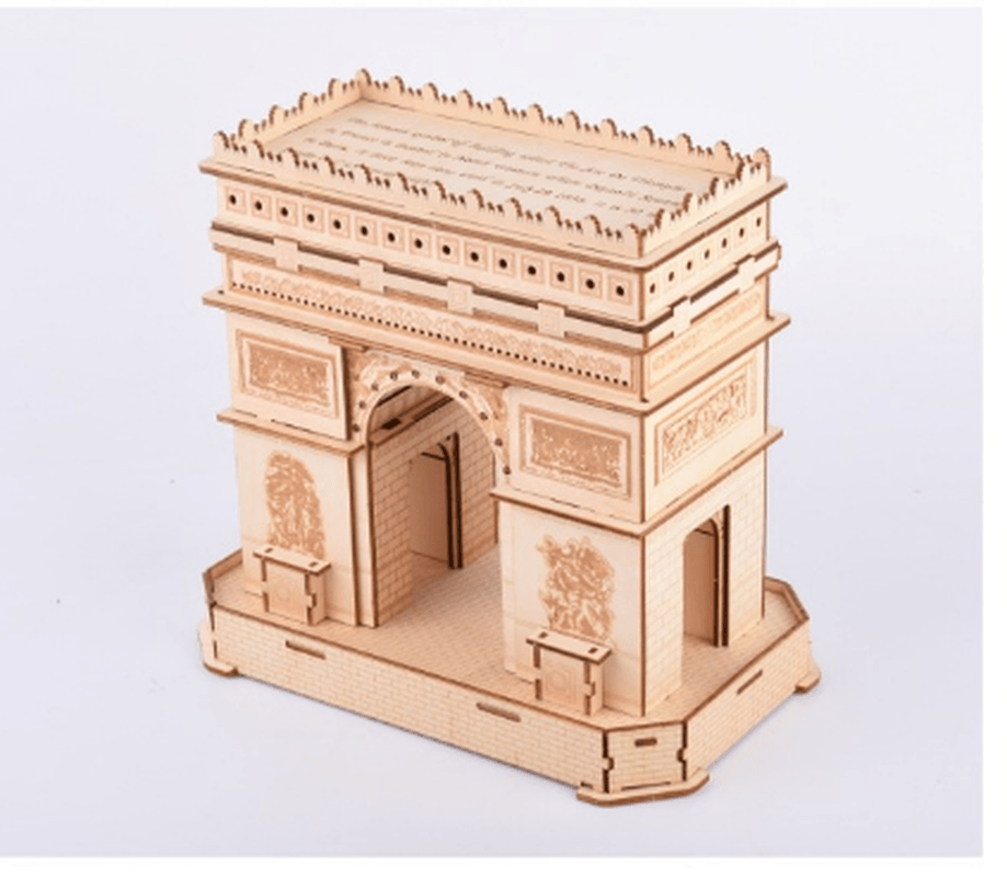 Laser Cut Wooden Three-Dimensional Jigsaw Puzzle Color Box Arc De Triomphe Paris