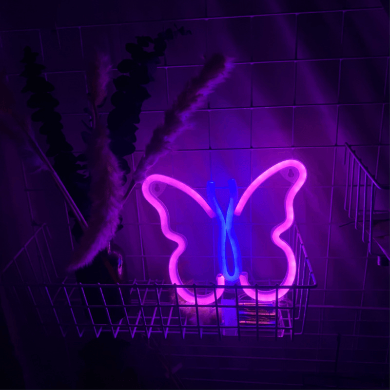 LED Neon Butterfly Interior Decoration Night Light Atmosphere Light