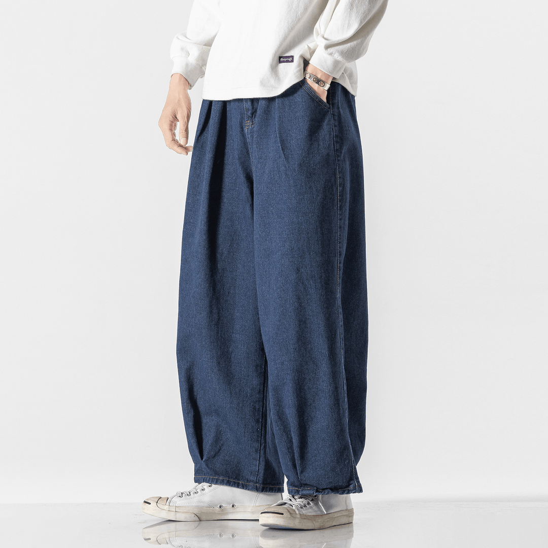 Denim Casual Workwear Wide-Leg Straight-Leg Pants