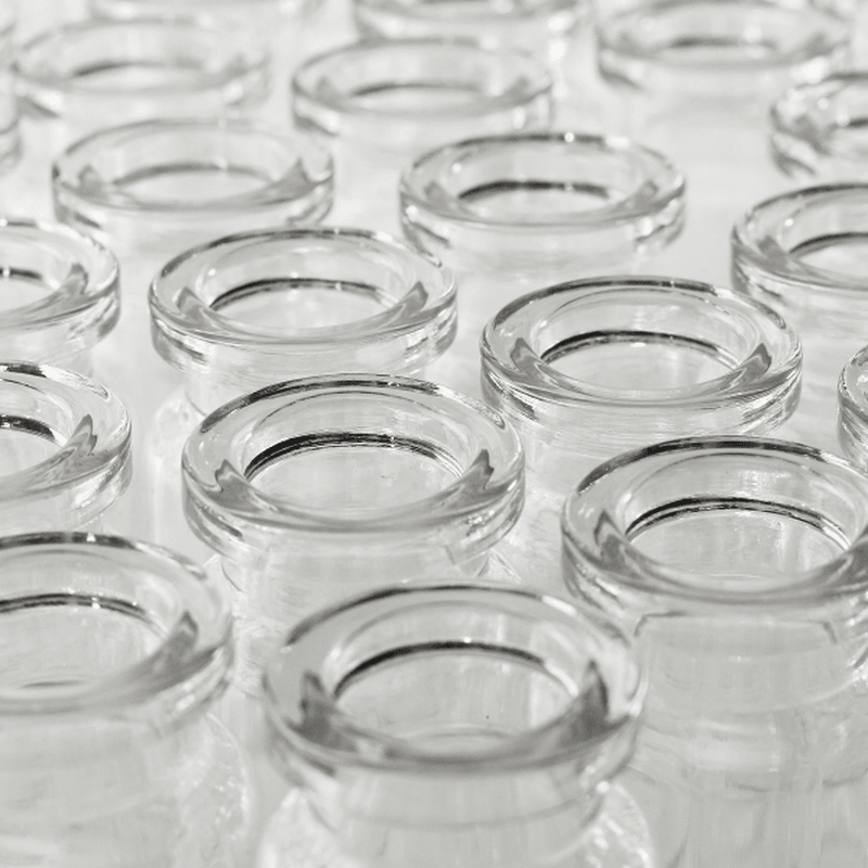 100Pcs 10Ml Clear Glass Bottle Storage Vials W/ Stopper Flip off Seals Aluminum Blue Caps