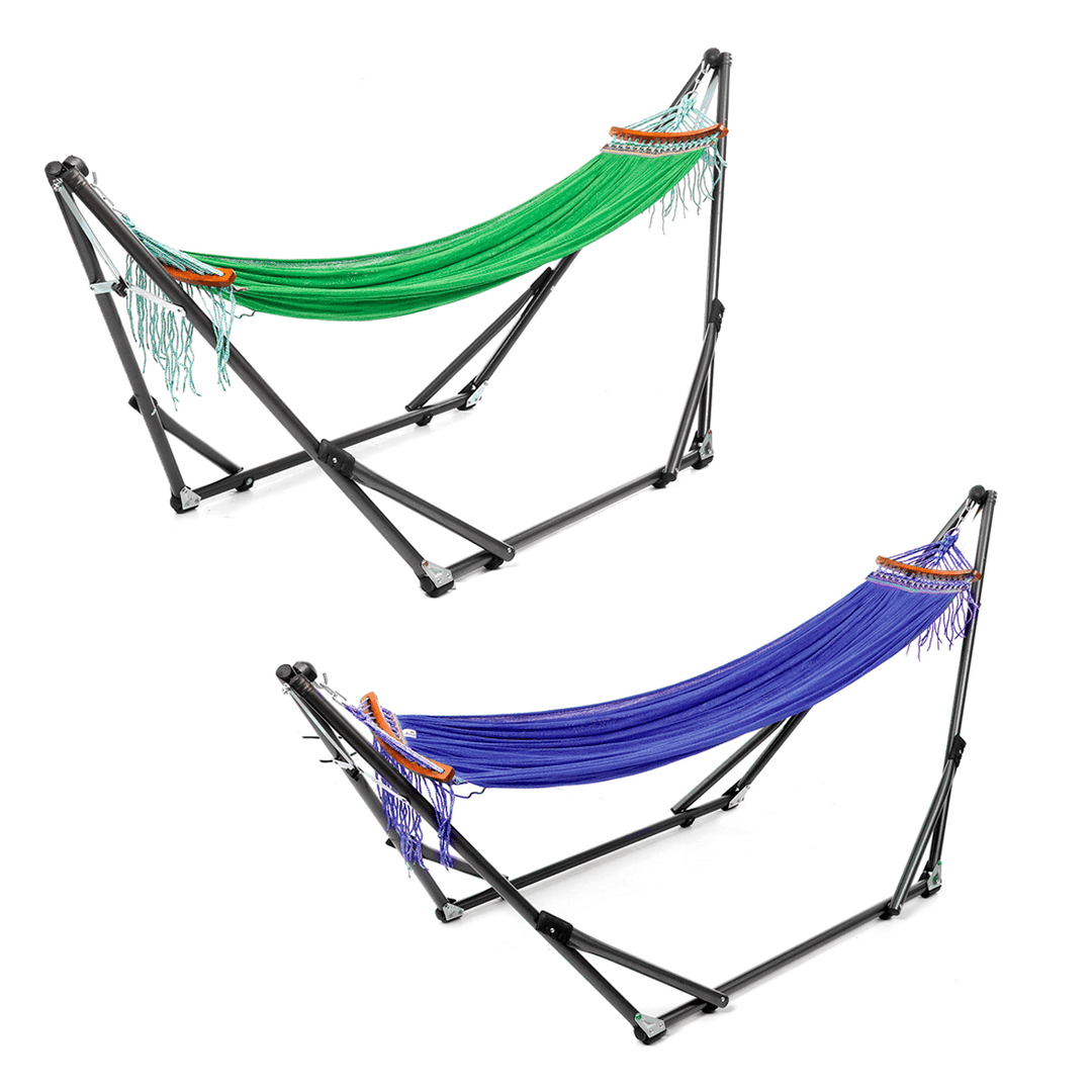 Portable Canvas Hammock Stand Portable Multifunctional Practical Outdoor Garden Swing Hammock Single Hanging Chair Bed Leisure Camping Travel