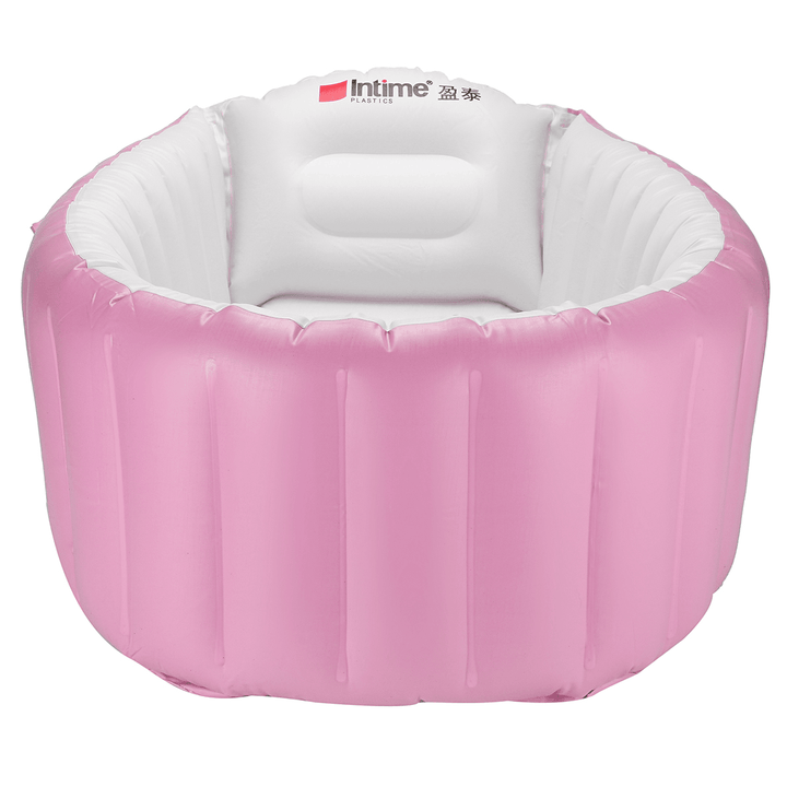 Portable Baby Inflatable Bathtub Thickening Folding Washbowl Tub-Pink/Blue