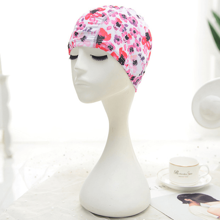 Women Cotton High Elasticity Swimming Cap Turban Hat