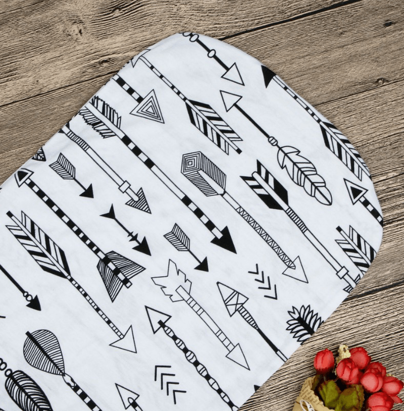 Swaddle Sleeping Sack & Headwrap 2Pc Set - Arrows B&W