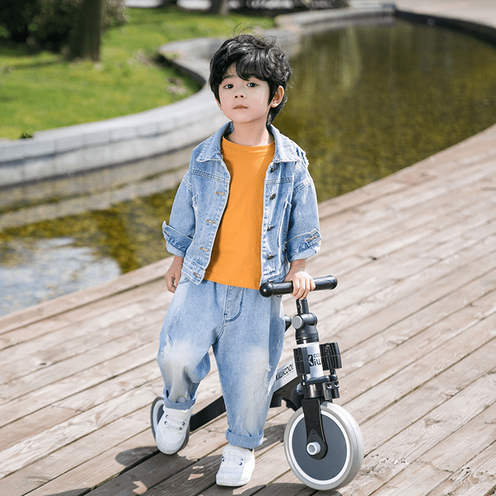 KIWICOOL 3In1 Balance Bike & Kids Beginner Rider Training Walker Bicycle & Baby Tricycle Bike Scooter for 1.5/2/3/4/5 Year Old Children