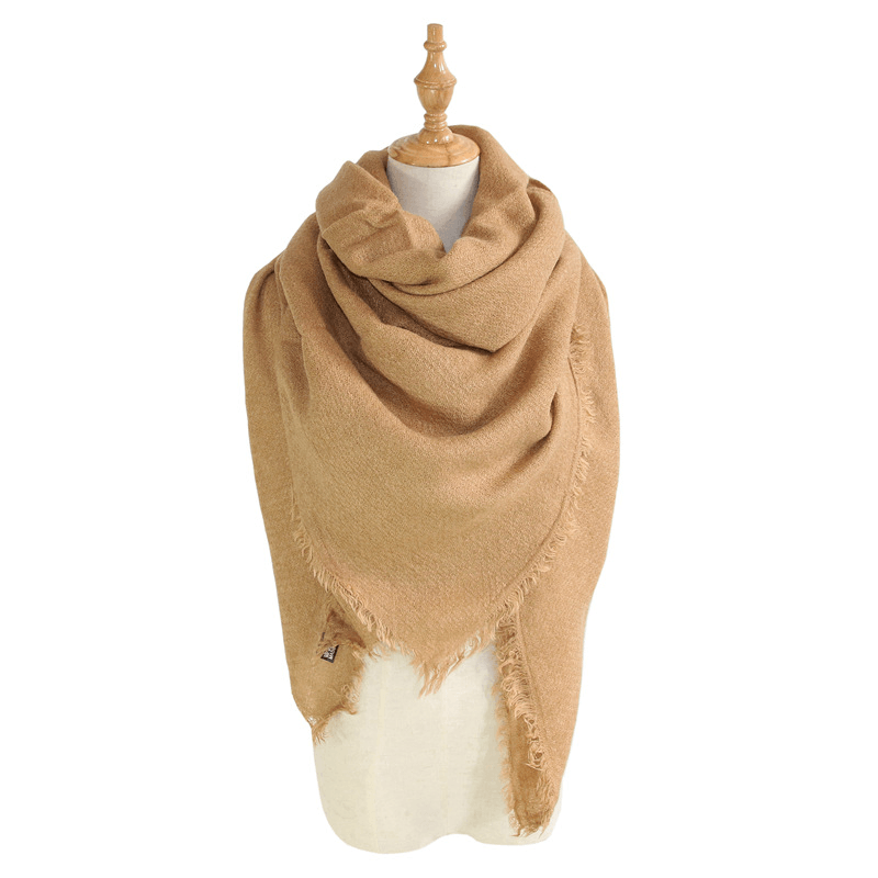 Women'S Shawl with Square and Longsolid Color Scarf