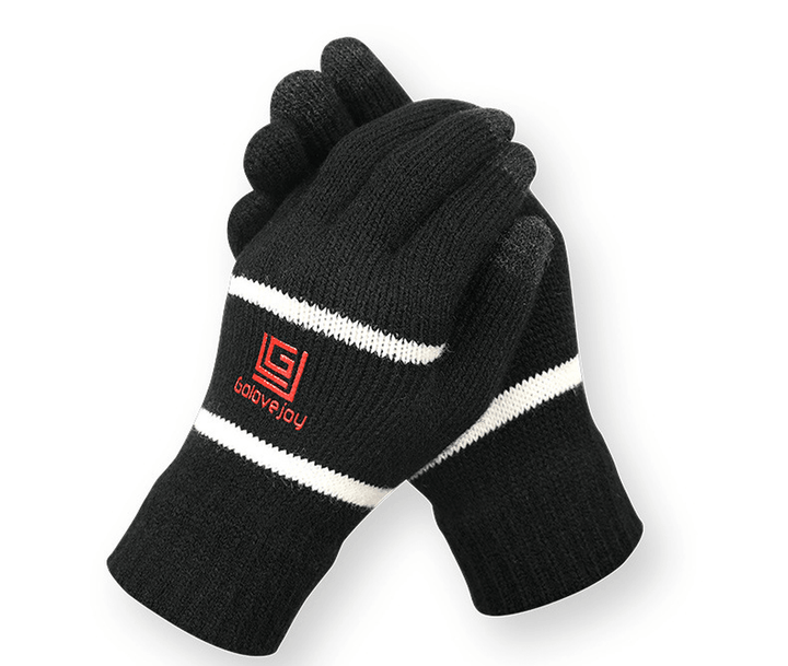 Unisex Winter Touch Screen Outdoor Riding Knit Warm Thickened Gloves - MRSLM