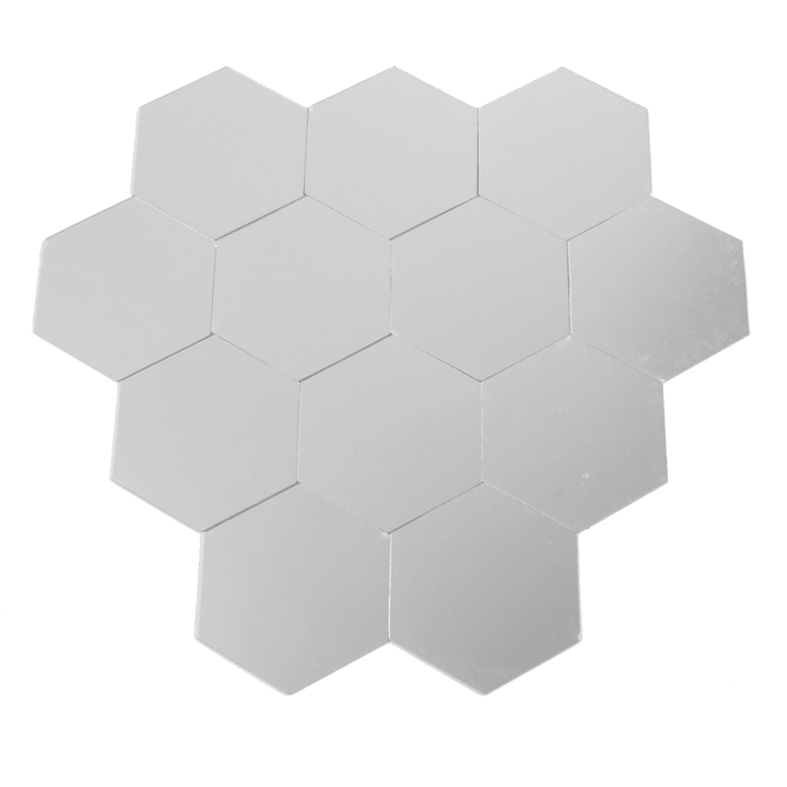 12Pcs 8Cm Mirror Wall Sticker Hexagon Removable Acrylic 3D Mirror DIY Home Room Decor Art