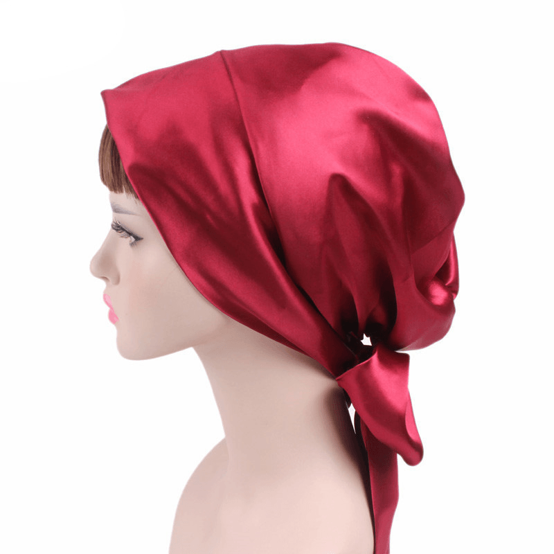 Satin Print Ribbon Bow Turban Hat