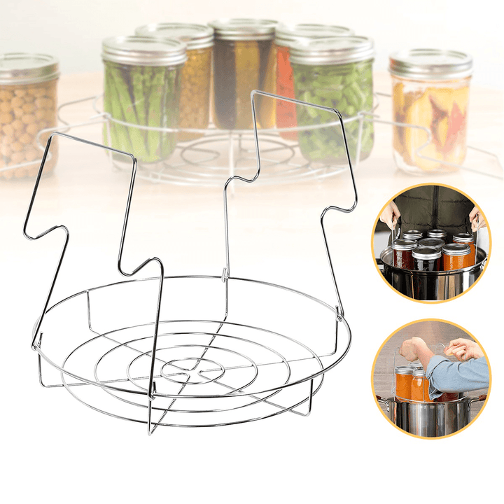 304 Stainless Steel Can Storage Organizer Can Storage Rack round Draining Rack Canning Jar Lifting Tool Kit Canning Jar Tongs