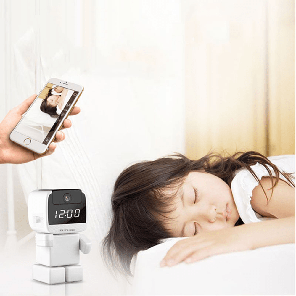 1080P Smart Monitoring Robot Wifi USB IP Camera Clock Intelligent Smart Motion Detect for Home Baby Security Surveillance Indoor Camera