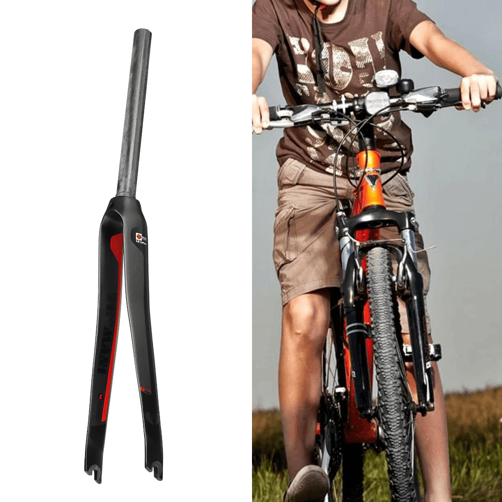 Bike Front Fork Full Carbon Fixed Gear Bicycle Replace Kit for 700Cx28.6 Mountain Bike