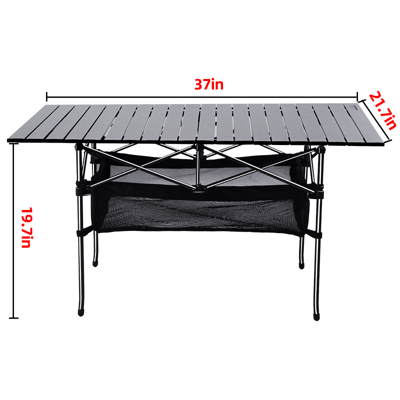 37X21.7X19.7 Inch Aluminium Aolly Folding Portable Picnictable Outdoor Camping BBQ Party with Net Bag - MRSLM