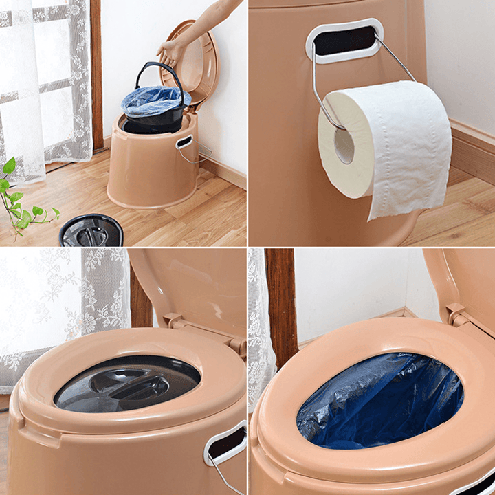 Multifunctional Mobile Toilet PP Board and Barrel Connected Bearing 100KG 5L