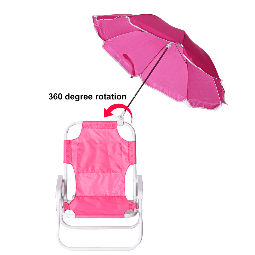 Outdoor Child Beach Chair Folding Chair with Umbrella and behind Pocket