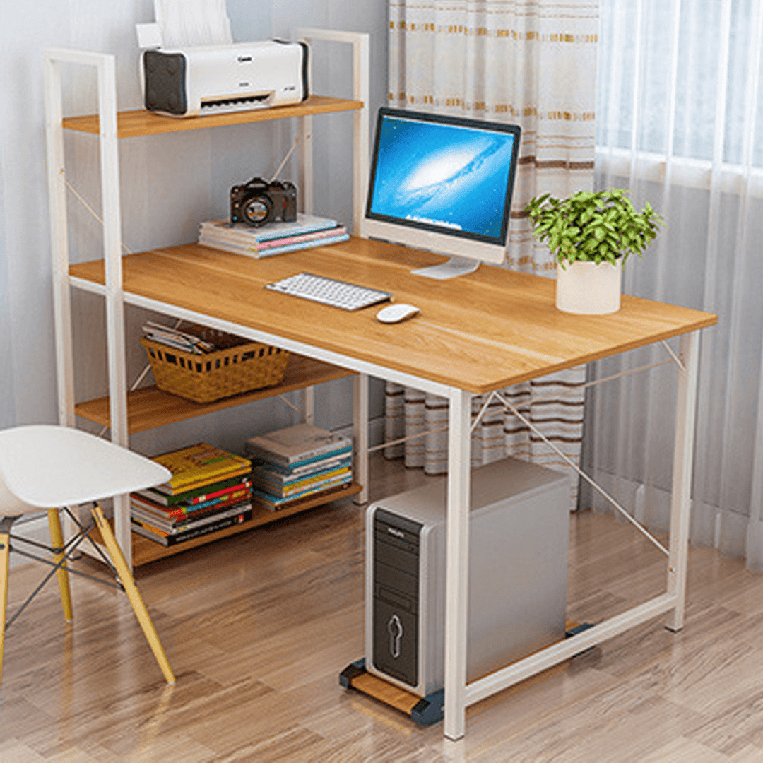 Simple Computer Desktop Desk Combination Bedroom Desk Bookshelf Writing Table for Home Office