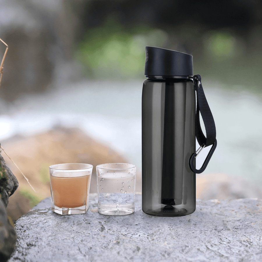 Ipree¬Æ Water Purifier Bottle 2-Stage Water Purifier Cup Emergency Filter Straw for Hiking Backpacking Travel Camping Survival Tools - MRSLM