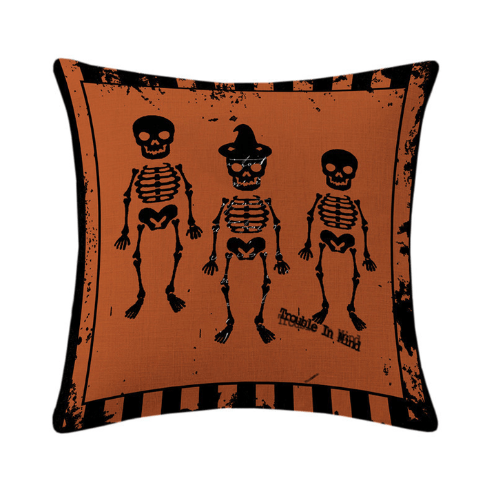 Halloween Terror Witch Pattern Pillowcase Cotton Linen Throw Pillow Cushion Cover Seat Home Decoration Sofa Decor