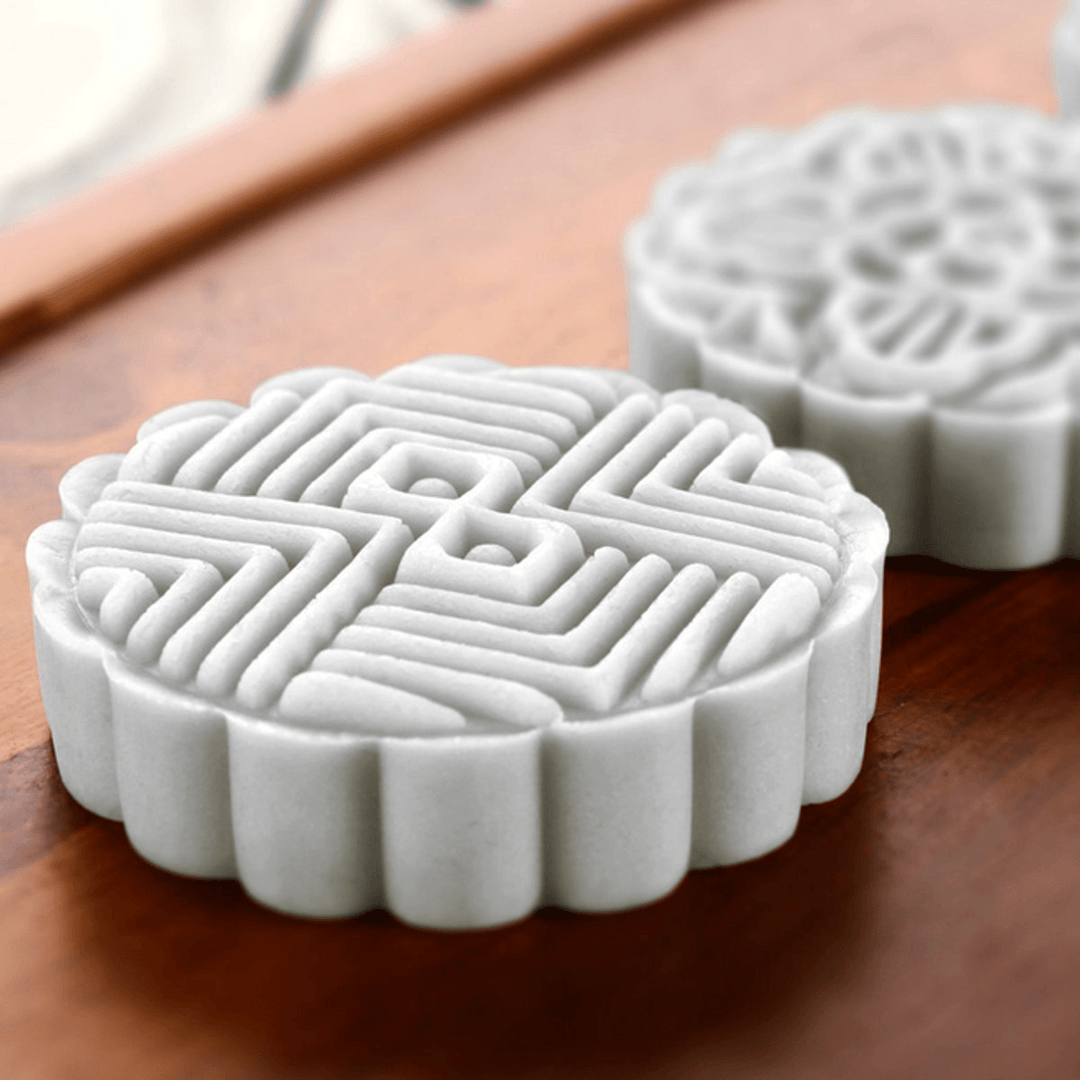 75G 8 Flower Stamps Moon Cake DIY Mould Hand Pressure Biscuit Pastry Mold Baking Tool