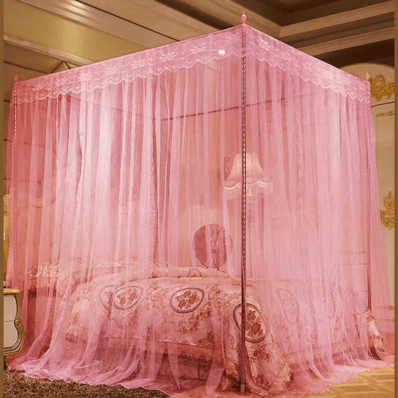 1.8 X 2M Luxury Princess Style Bed Netting Curtain Panel Bedding Canopy Four Corner Mosquito Net - MRSLM