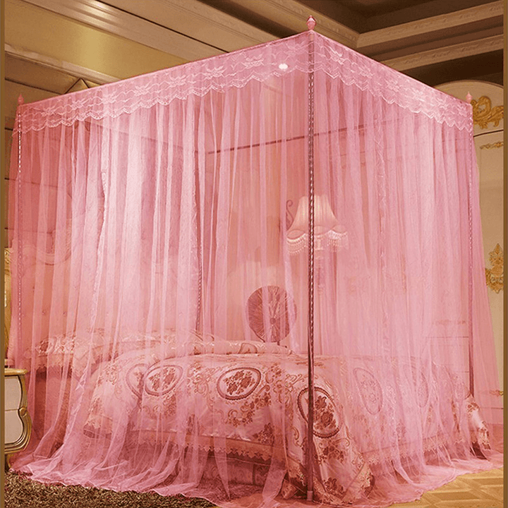 1.8 X 2M Luxury Princess Style Bed Netting Curtain Panel Bedding Canopy Four Corner Mosquito Net - MRSLM