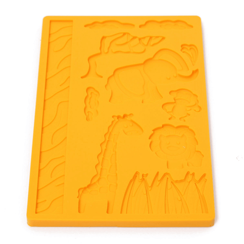 3D Lace Zoo Silicone Embossing Mould Animal Jungle World Fondant Cake Mold