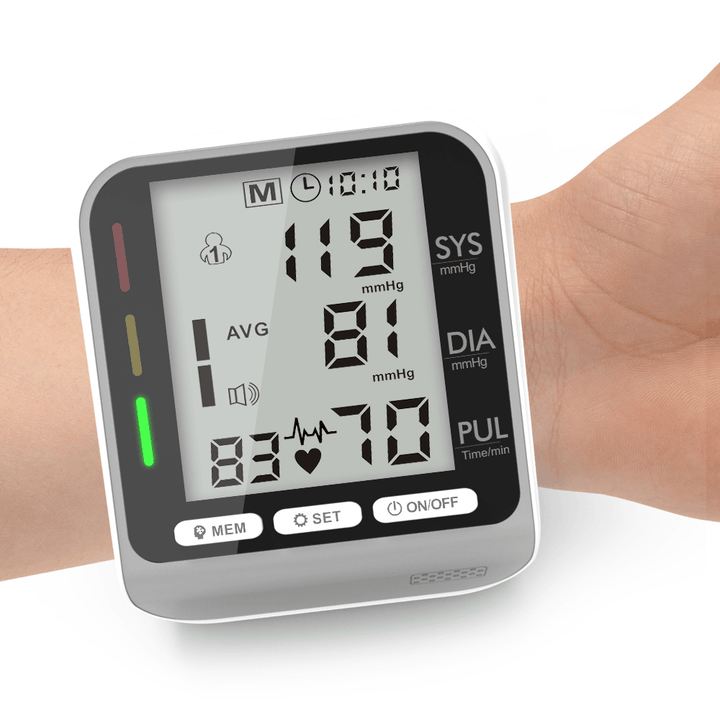 Boxym JZ-253A Wrist Blood Pressure Monitor Pulse Heart Beat Rate Monitoring Device Equipment Tonometer BP Mini Sphygmomanometer