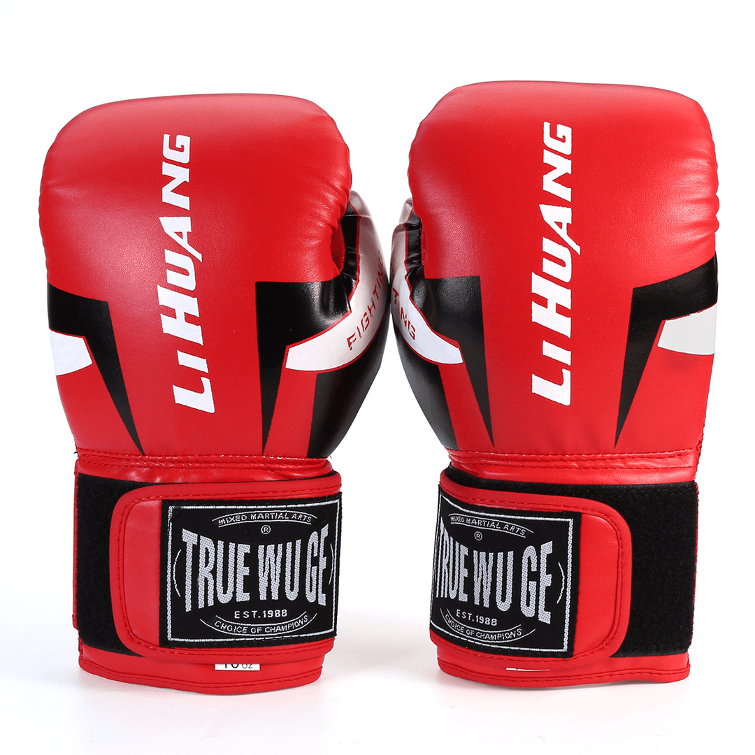 1 Pair Red/Black Adult Boxing Gloves Professional Sandbag Liner Gloves Kickboxing Gloves Men Women Boxing Training Fighting Tool