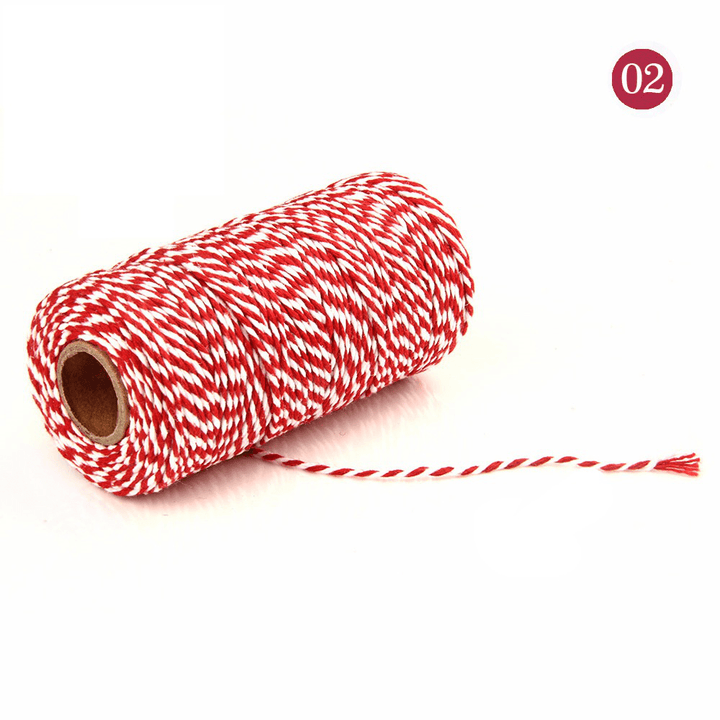 2Mm 100M Two-Tone Cotton Rope DIY Handcraft Materials Cotton Twisted Rope Gift Decor Rope Brush