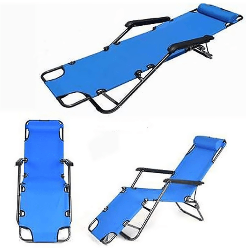 Portable Folding Sun Loungers Single Sofa Bed Office Noon Break Nap Leisure Bed Comfortable Beach Chaise Outdoor Camping Patio Lawn